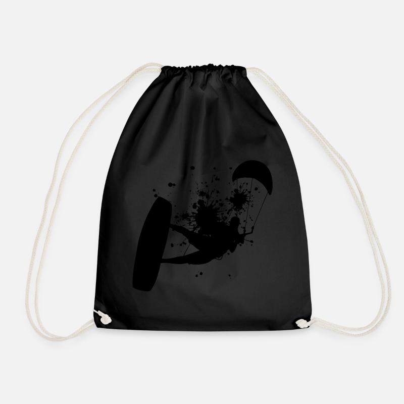 Kitesurfing Herren Kite Kitesurfer Kiten - Turnbeutel - Schwarz