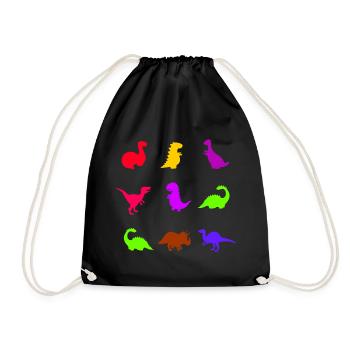 DINO Back to School Books T-Shirt GIFT - Drawstring Bag - black - Front