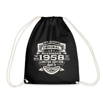 Original November 1958 64th birthday gift - Drawstring Bag - black - Front