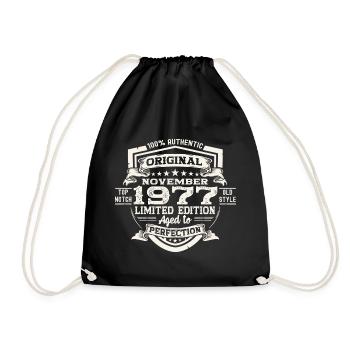 Original November 1977 45th birthday gift - Drawstring Bag - black - Front