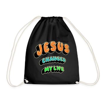 Jesus changed my life - Drawstring Bag - black - Front