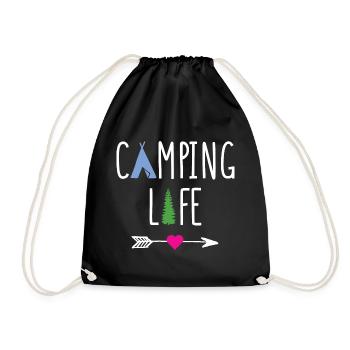 Camping Life - Drawstring Bag - black - Front