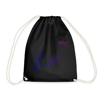 Women's Kitesurf Men's Kiting Kite Kitesurfing - Drawstring Bag - black - Front