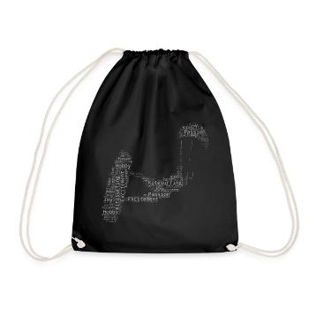 Men's Kitesurfing Kiting Kite Kitesurfers - Drawstring Bag - black - Front