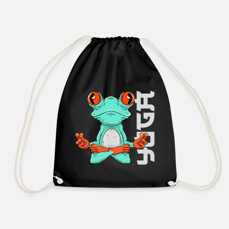 Frosch Yoga - Turnbeutel - Schwarz