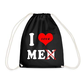 Funny I love men (not) - Drawstring Bag - black - Front