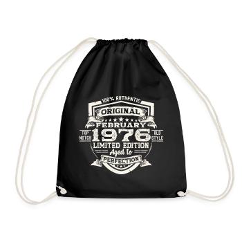 Février né 1976 47ème anniversaire cadeau homme - Sac de sport léger - noir - Devant