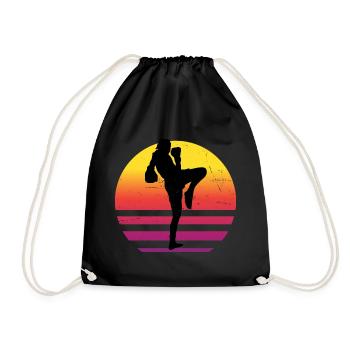 Damen Thaiboxer Thaibox Thaiboxen Muay Thai - Turnbeutel - Schwarz - Vorne