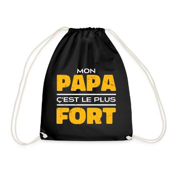 Mon Papa C'est Le Plus Fort - Sac de sport léger - noir - Devant