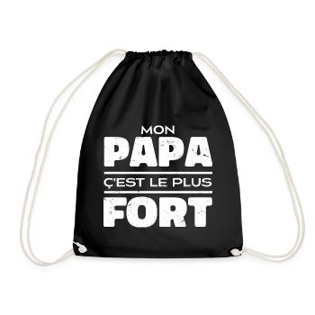 Mon Papa C'est Le Plus Fort - Sac de sport léger - noir - Devant