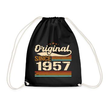 Vintage 1957 original | Cadeau d’anniversaire 1957 - Sac de sport léger - noir - Devant