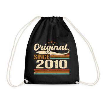 Original 2010 Vintage | Geburtstagsgeschenk 2010 - Turnbeutel - Schwarz - Vorne