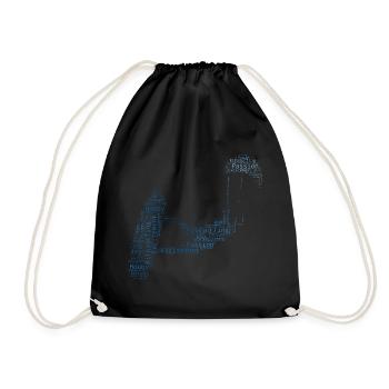 Kite Kitesurfen Kitesurfer Kitesurfing Kitesurf - Drawstring Bag - black - Front