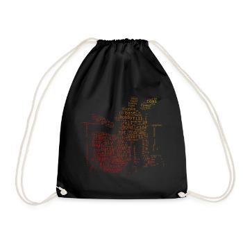 Drums Men Drum Kit Drummer - Drawstring Bag - black - Front