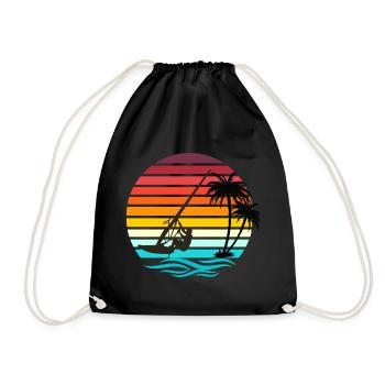 Windsurfer - Retro Vintage Sunset - Turnbeutel - Schwarz - Vorne