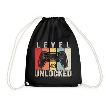 Niveau 43 Débloqué Cadeau d’anniversaire de 43 ans - Sac de sport léger - noir - Devant