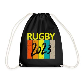 rugby, rugby sport, rugby fan, rugby 2023 - Drawstring Bag - black - Front
