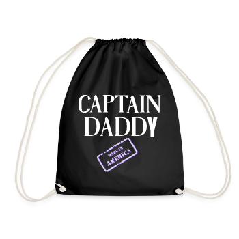 Captain Daddy Made in America - Drawstring Bag - black - Front