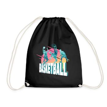 Basketball Basketballspieler Spieler Vintage Bunt - Turnbeutel - Schwarz - Vorne