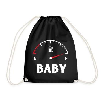 Mama Papa Baby Match T-Shirt - Turnbeutel - Schwarz - Vorne