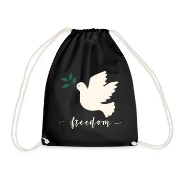 Dove of Peace Freedom - Drawstring Bag - black - Front
