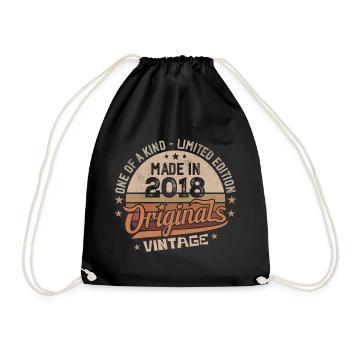 2018 Jahrgang Geboren 2018 Vintage Jubiläumsgeschenk - Turnbeutel - Schwarz - Vorne
