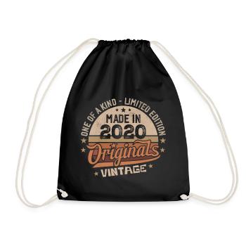2020 Jahrgang Geboren 2020 Vintage Jubiläumsgeschenk - Turnbeutel - Schwarz - Vorne