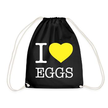 I LOVE EGGS - Turnbeutel - Schwarz - Vorne