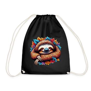 Sloth - Drawstring Bag - black - Front