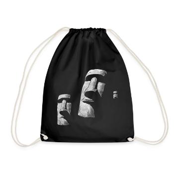 Moai Heads Ile de Pâques Polynésie - Sac de sport léger - noir - Devant