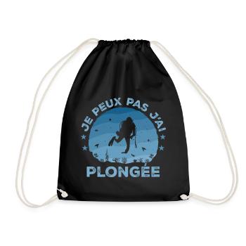 Je Peux Pas J'ai Plongée - Cadeau De Plongée - Sac de sport léger - noir - Devant