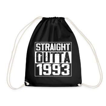 Straight Outta 1993 Retro 1993 Anniversary Gift - Drawstring Bag - black - Front