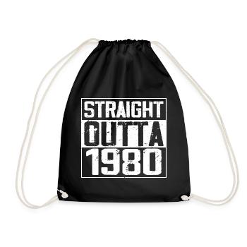 Straight Outta 1980 Cadeau Anniversaire 1980 Retro - Sac de sport léger - noir - Devant