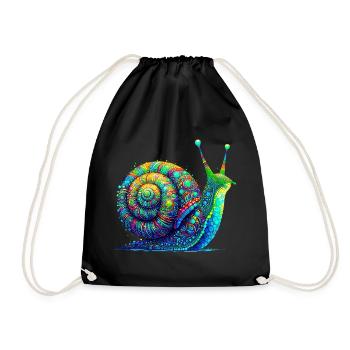 Schnecke - Turnbeutel - Schwarz - Vorne
