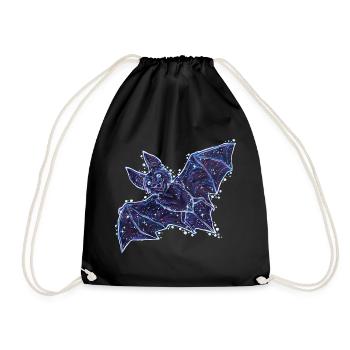 Mystische Fledermaus aus Sternen Sternzeichen - Turnbeutel - Schwarz - Vorne