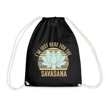 I'm Just Here For The Savasana Cool Yoga Retro - Turnbeutel - Schwarz - Vorne