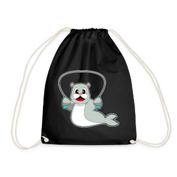 Fitness à la corde à sauter sur la corde du phoque - Sac de sport léger - noir - Devant