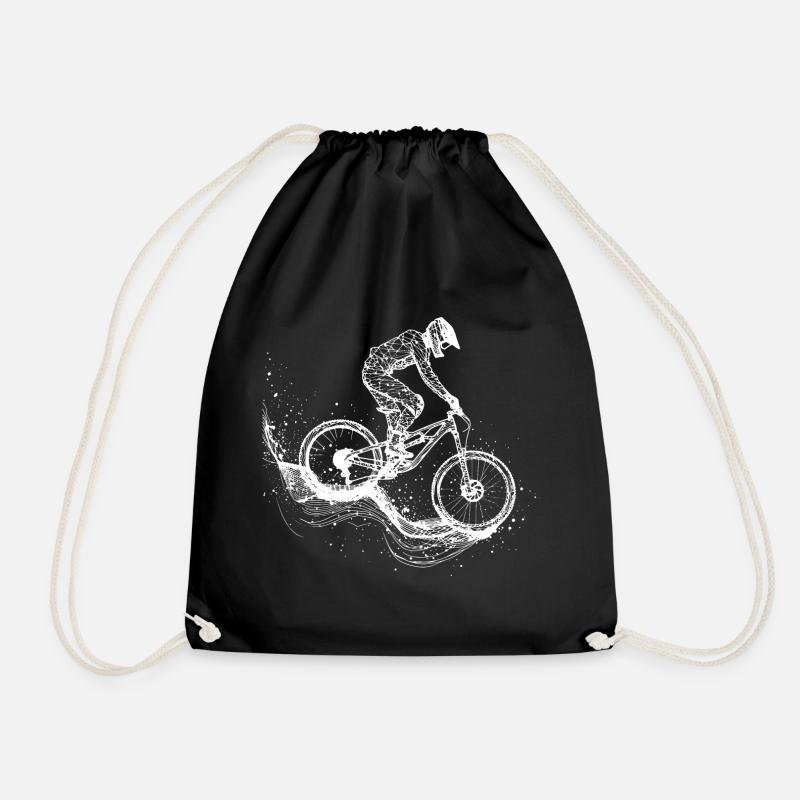 Mountainbiking Zeichnung - Turnbeutel - Schwarz
