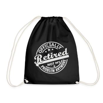 Retraité officiel n’est plus mon problème (blanc) - Sac de sport léger - noir - Devant