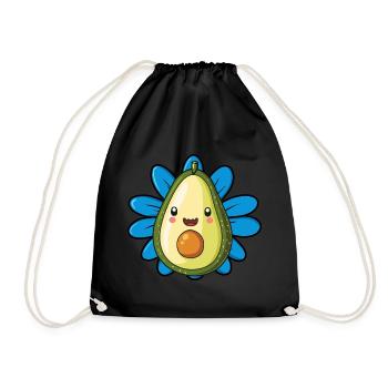 Avocado Veganerin Umwelt - Turnbeutel - Schwarz - Vorne