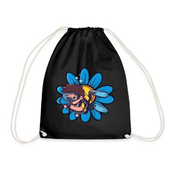 Diver Diver Diving Goggles - Drawstring Bag - black - Front