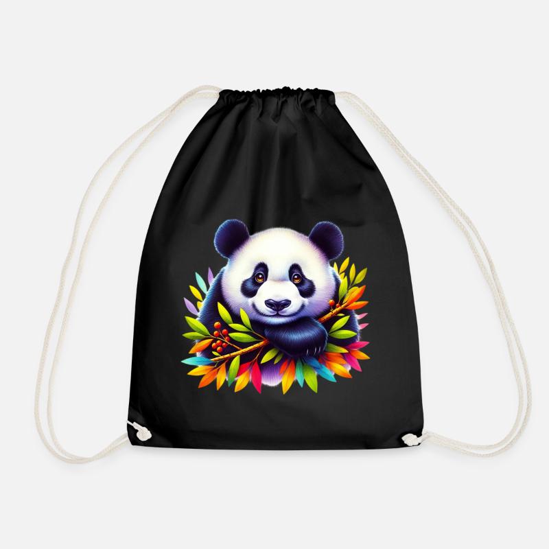 Panda - Turnbeutel - Schwarz