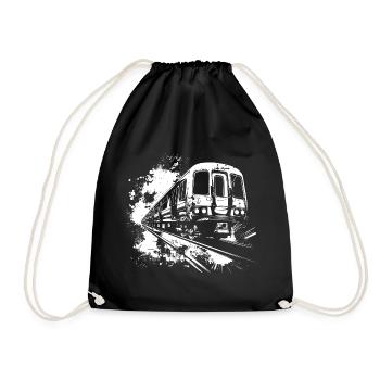 Train Splashes of Color - Drawstring Bag - black - Front