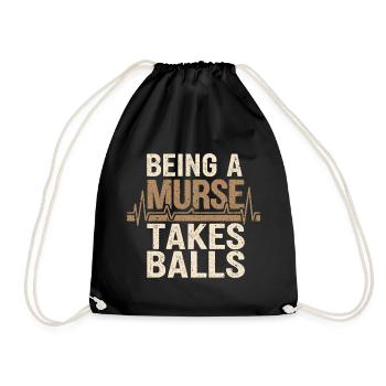 Cool nurse - Drawstring Bag - black - Front