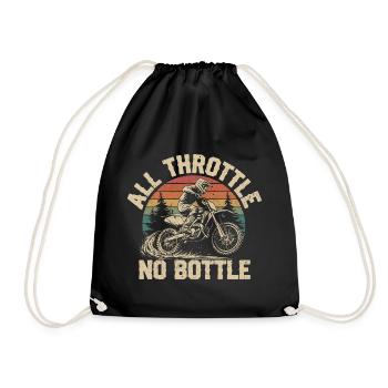 Motocross – Only full throttle counts - Drawstring Bag - black - Front