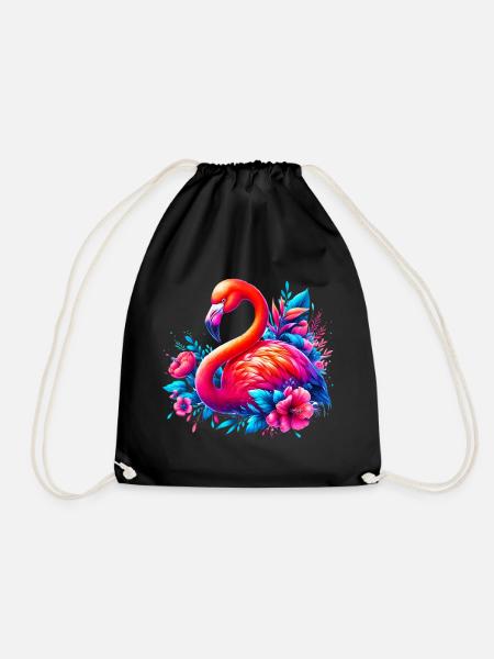 Flamingo - Turnbeutel - Schwarz