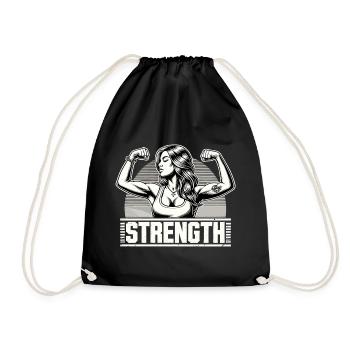 Force femme forte tension muscles cadeau - Sac de sport léger - noir - Devant