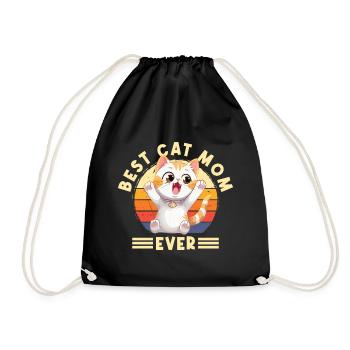 Chat Meilleur chat maman jamais Chat Maman Drôle Dicton - Sac de sport léger - noir - Devant