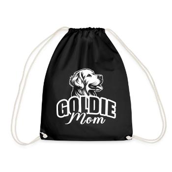 "Goldie Mom" mit Hundekopf - Turnbeutel - Schwarz - Vorne
