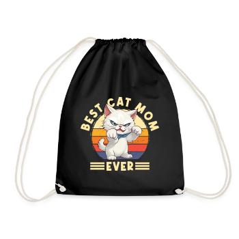 Chat Meilleur chat maman jamais Chat Maman Drôle Dicton - Sac de sport léger - noir - Devant